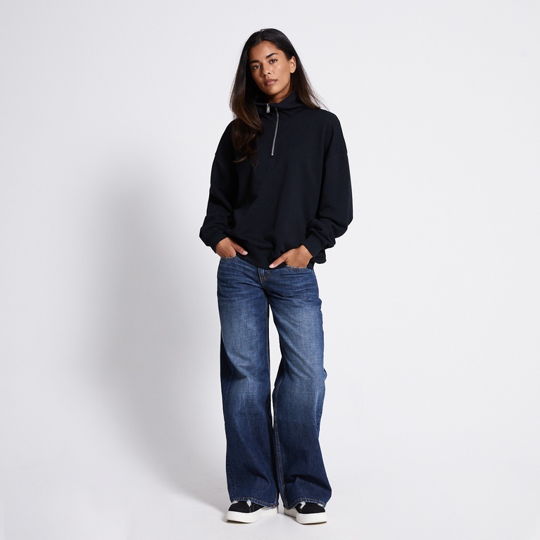 Halb-zip-sweatshirt "Maja" Black
